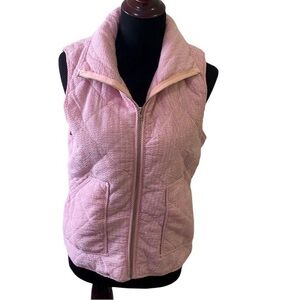 Peach Love California Red & White Pinstripe Quilted Vest Women’s Size Medium